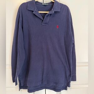 Polo by Ralph Lauren Long Sleeve Collared Shirt Men’s Large Navy Blue Red Polo